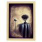 Nacnic Lámina Psicólogo Curioso al estilo de T. Burton. Ilustraciones de profesiones y oficios inspiradas en arte gótico y oscuro. Diseño y Decoración de Interiores.-Artwork-Nacnic-A4-Marco Madera clara-Nacnic Estudio SL