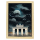 Nacnic Lámina Puerta de Brandenburgo Cariñoso al estilo de T. Burton. Ilustraciones de monumentos, ciudades, paises inspiradas en arte gótico y oscuro. Diseño y Decoración de Interiores.-Artwork-Nacnic-A4-Marco Madera clara-Nacnic Estudio SL