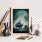 Nacnic Lámina Rinoceronte Responsable estilo T. Burton. Ilustraciones y pósters de animales inspirados en el arte gótico y oscuro de Burton. Diseño y Decoración de Interiores.-Artwork-Nacnic-Nacnic Estudio SL