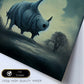 Nacnic Lámina Rinoceronte Responsable estilo T. Burton. Ilustraciones y pósters de animales inspirados en el arte gótico y oscuro de Burton. Diseño y Decoración de Interiores.-Artwork-Nacnic-Nacnic Estudio SL