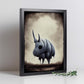 Nacnic Lámina Rinoceronte Valiente estilo T. Burton. Ilustraciones y pósters de animales inspirados en el arte gótico y oscuro de Burton. Diseño y Decoración de Interiores.-Artwork-Nacnic-Nacnic Estudio SL