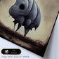 Nacnic Lámina Rinoceronte Valiente estilo T. Burton. Ilustraciones y pósters de animales inspirados en el arte gótico y oscuro de Burton. Diseño y Decoración de Interiores.-Artwork-Nacnic-Nacnic Estudio SL