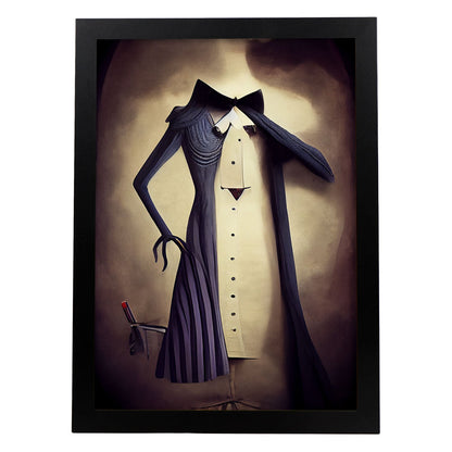 Nacnic Lámina Sastre Encantador al estilo de T. Burton. Ilustraciones de profesiones y oficios inspiradas en arte gótico y oscuro. Diseño y Decoración de Interiores.-Artwork-Nacnic-A4-Sin marco-Nacnic Estudio SL