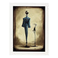 Nacnic Lámina Sastre Sociable al estilo de T. Burton. Ilustraciones de profesiones y oficios inspiradas en arte gótico y oscuro. Diseño y Decoración de Interiores.-Artwork-Nacnic-A4-Marco Blanco-Nacnic Estudio SL