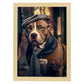 Nacnic Lámina Staffordshire Terrier americano Leal en estilo Fotografía a todo color. Divertidas ilustraciones realistas de animales con ropa humana. Diseño y Decoración de Interiores.-Artwork-Nacnic-A4-Marco Madera clara-Nacnic Estudio SL