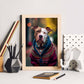 Nacnic Lámina Staffordshire Terrier Cooperativo en estilo Fotografía a todo color. Divertidas ilustraciones realistas de animales con ropa humana. Diseño y Decoración de Interiores.-Artwork-Nacnic-Nacnic Estudio SL