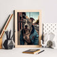 Nacnic Lámina Staffordshire Terrier Dinámico en estilo Fotografía a todo color. Divertidas ilustraciones realistas de animales con ropa humana. Diseño y Decoración de Interiores.-Artwork-Nacnic-Nacnic Estudio SL