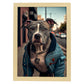 Nacnic Lámina Staffordshire Terrier Dinámico en estilo Fotografía a todo color. Divertidas ilustraciones realistas de animales con ropa humana. Diseño y Decoración de Interiores.-Artwork-Nacnic-A4-Marco Madera clara-Nacnic Estudio SL