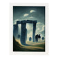 Nacnic Lámina Stonehenge Dinámico al estilo de T. Burton. Ilustraciones de monumentos, ciudades, paises inspiradas en arte gótico y oscuro. Diseño y Decoración de Interiores.-Artwork-Nacnic-A4-Marco Blanco-Nacnic Estudio SL