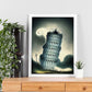 Nacnic Lámina Torre de Pisa Valiente al estilo de T. Burton. Ilustraciones de monumentos, ciudades, paises inspiradas en arte gótico y oscuro. Diseño y Decoración de Interiores.-Artwork-Nacnic-Nacnic Estudio SL