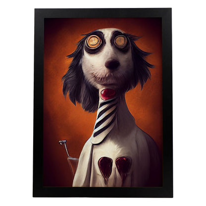 Nacnic Lámina Veterinario Amistoso estilo T. Burton. Ilustraciones y pósters de animales inspirados en el arte gótico y oscuro de Burton. Diseño y Decoración de Interiores.-Artwork-Nacnic-A4-Sin marco-Nacnic Estudio SL
