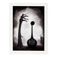 Nacnic Lámina Violín Práctico al estilo de T. Burton. Ilustraciones de escenas y lugares inspiradas en arte gótico y oscuro. Diseño y Decoración de Interiores.-Artwork-Nacnic-A4-Marco Blanco-Nacnic Estudio SL