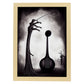 Nacnic Lámina Violín Práctico al estilo de T. Burton. Ilustraciones de escenas y lugares inspiradas en arte gótico y oscuro. Diseño y Decoración de Interiores.-Artwork-Nacnic-A4-Marco Madera clara-Nacnic Estudio SL