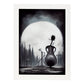 Nacnic Lámina Violonchelo Racional al estilo de T. Burton. Ilustraciones de escenas y lugares inspiradas en arte gótico y oscuro. Diseño y Decoración de Interiores.-Artwork-Nacnic-A4-Marco Blanco-Nacnic Estudio SL