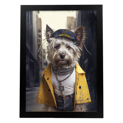 Nacnic Lámina Yorkshire Creativo en estilo Fotografía a todo color. Divertidas ilustraciones realistas de animales con ropa humana. Diseño y Decoración de Interiores.-Artwork-Nacnic-A4-Sin marco-Nacnic Estudio SL