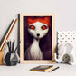 Nacnic Lámina Zorro Dependiente estilo T. Burton. Ilustraciones y pósters de animales inspirados en el arte gótico y oscuro de Burton. Diseño y Decoración de Interiores.-Artwork-Nacnic-Nacnic Estudio SL