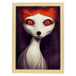 Nacnic Lámina Zorro Dependiente estilo T. Burton. Ilustraciones y pósters de animales inspirados en el arte gótico y oscuro de Burton. Diseño y Decoración de Interiores.-Artwork-Nacnic-A4-Marco Madera clara-Nacnic Estudio SL