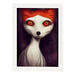 Nacnic Lámina Zorro Dependiente estilo T. Burton. Ilustraciones y pósters de animales inspirados en el arte gótico y oscuro de Burton. Diseño y Decoración de Interiores.-Artwork-Nacnic-A4-Marco Blanco-Nacnic Estudio SL