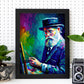 Nacnic Leo Burnett Pintura al óleo de los pinceles Colorful Hap. Estampados de arte de pared estético para el diseño de dormitorio o sala de estar.-Artwork-Nacnic-Nacnic Estudio SL