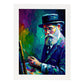 Nacnic Leo Burnett Pintura al óleo de los pinceles Colorful Hap. Estampados de arte de pared estético para el diseño de dormitorio o sala de estar.-Artwork-Nacnic-A4-Marco Blanco-Nacnic Estudio SL