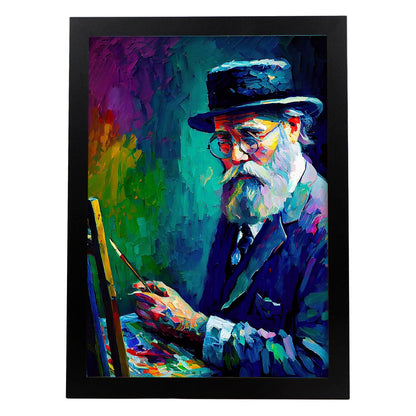 Nacnic Leo Burnett Pintura al óleo de los pinceles Colorful Hap. Estampados de arte de pared estético para el diseño de dormitorio o sala de estar.-Artwork-Nacnic-A4-Sin marco-Nacnic Estudio SL
