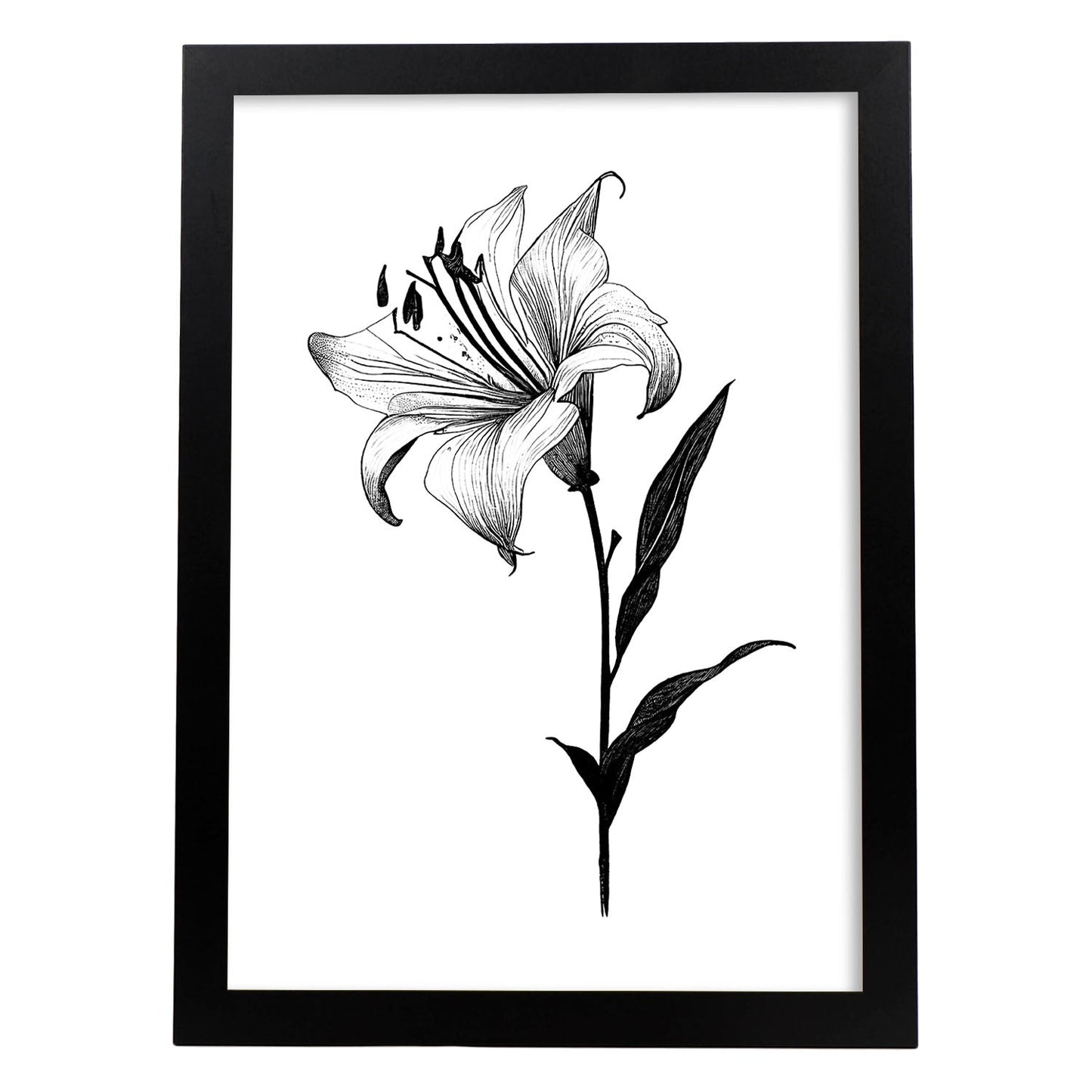 Nacnic Lily Minimalist Line Art_1. Aesthetic Wall Art Prints for Bedroom or Living Room Design.