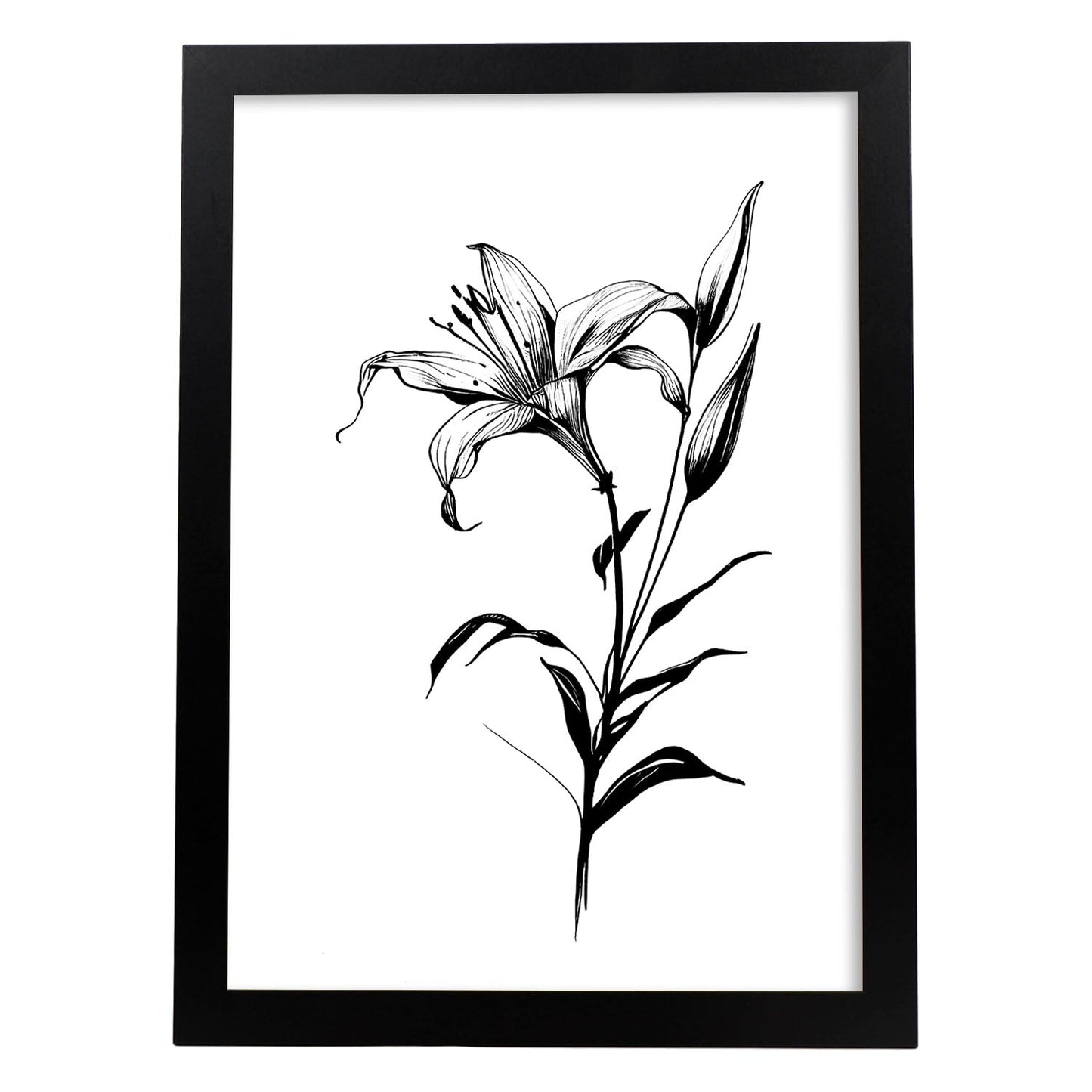 Nacnic Lily Minimalist Line Art_2. Aesthetic Wall Art Prints for Bedroom or Living Room Design.