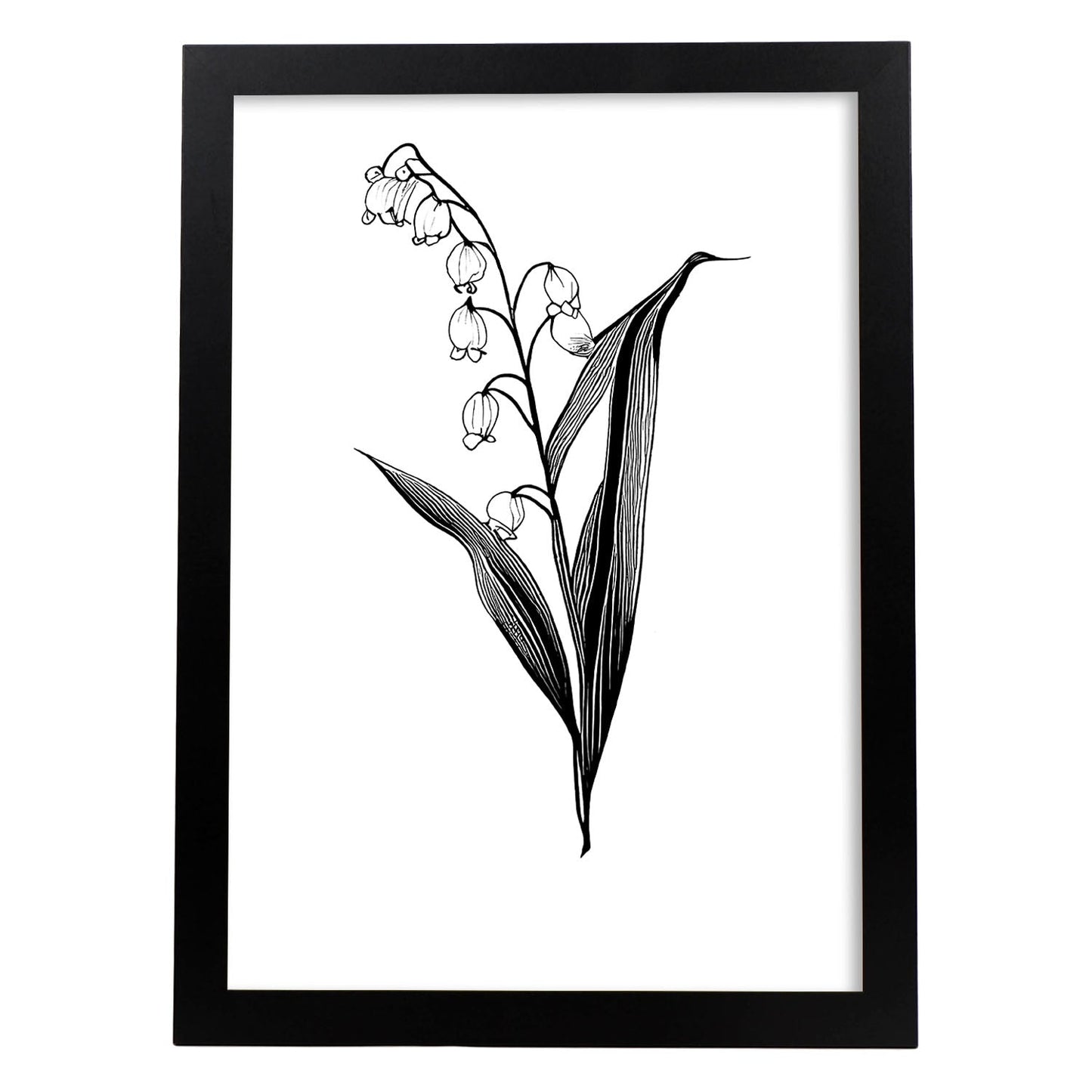 Nacnic Lily of the valley Minimalist Line Art. Aesthetic Wall Art Prints for Bedroom or Living Room Design.