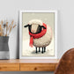 Nacnic linda oveja bebé con rojo. Estampados de arte de pared estético para el diseño de dormitorio o sala de estar.-Artwork-Nacnic-Nacnic Estudio SL