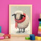 Nacnic linda oveja bebé con rojo. Estampados de arte de pared estético para el diseño de dormitorio o sala de estar.-Artwork-Nacnic-Nacnic Estudio SL