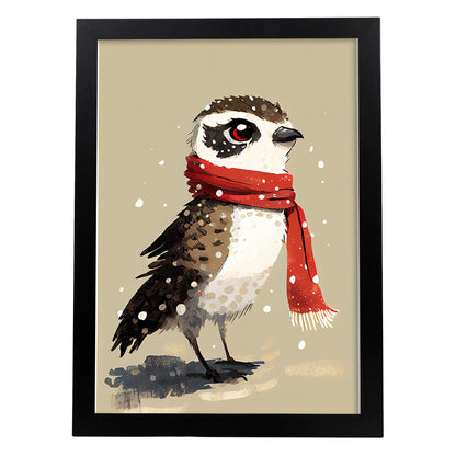 Nacnic lindo bebé águila pescadora con rojo. Estampados de arte de pared estético para el diseño de dormitorio o sala de estar.-Artwork-Nacnic-A4-Sin marco-Nacnic Estudio SL