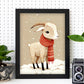 Nacnic lindo bebé ibex vistiendo rojo. Estampados de arte de pared estético para el diseño de dormitorio o sala de estar.-Artwork-Nacnic-Nacnic Estudio SL
