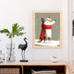 Nacnic lindo bebé lobo con rojo. Estampados de arte de pared estético para el diseño de dormitorio o sala de estar.-Artwork-Nacnic-Nacnic Estudio SL