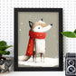 Nacnic lindo bebé lobo con rojo. Estampados de arte de pared estético para el diseño de dormitorio o sala de estar.-Artwork-Nacnic-Nacnic Estudio SL