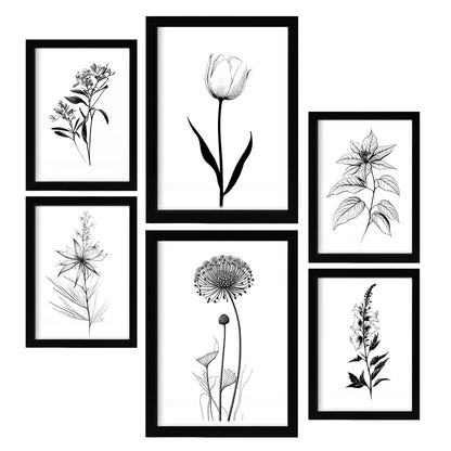 Nacnic Láminas de Flores Estéticas Lineales Set_2