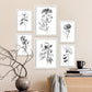 Nacnic Conjunto de Láminas Line Flowers_6 para Diseño de Habitación