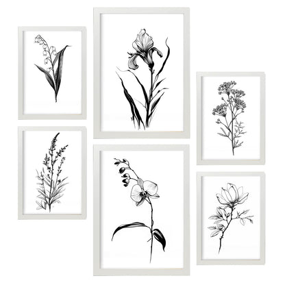 Nacnic Conjunto de Laminas Flores Lineales_7