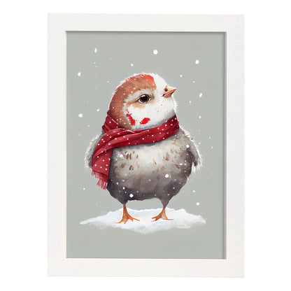 Nacnic Link Baby Chicken con rojo. Estampados de arte de pared estético para el diseño de dormitorio o sala de estar.-Artwork-Nacnic-A4-Marco Blanco-Nacnic Estudio SL