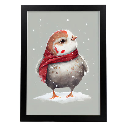 Nacnic Link Baby Chicken con rojo. Estampados de arte de pared estético para el diseño de dormitorio o sala de estar.-Artwork-Nacnic-A4-Sin marco-Nacnic Estudio SL