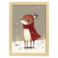 Nacnic Link Baby Deer con rojo. Estampados de arte de pared estético para el diseño de dormitorio o sala de estar.-Artwork-Nacnic-A4-Marco Madera clara-Nacnic Estudio SL