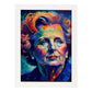 Nacnic Margaret Thatcher Pintura al óleo Strokes Colorfu. Estampados de arte de pared estético para el diseño de dormitorio o sala de estar.-Artwork-Nacnic-A4-Marco Blanco-Nacnic Estudio SL