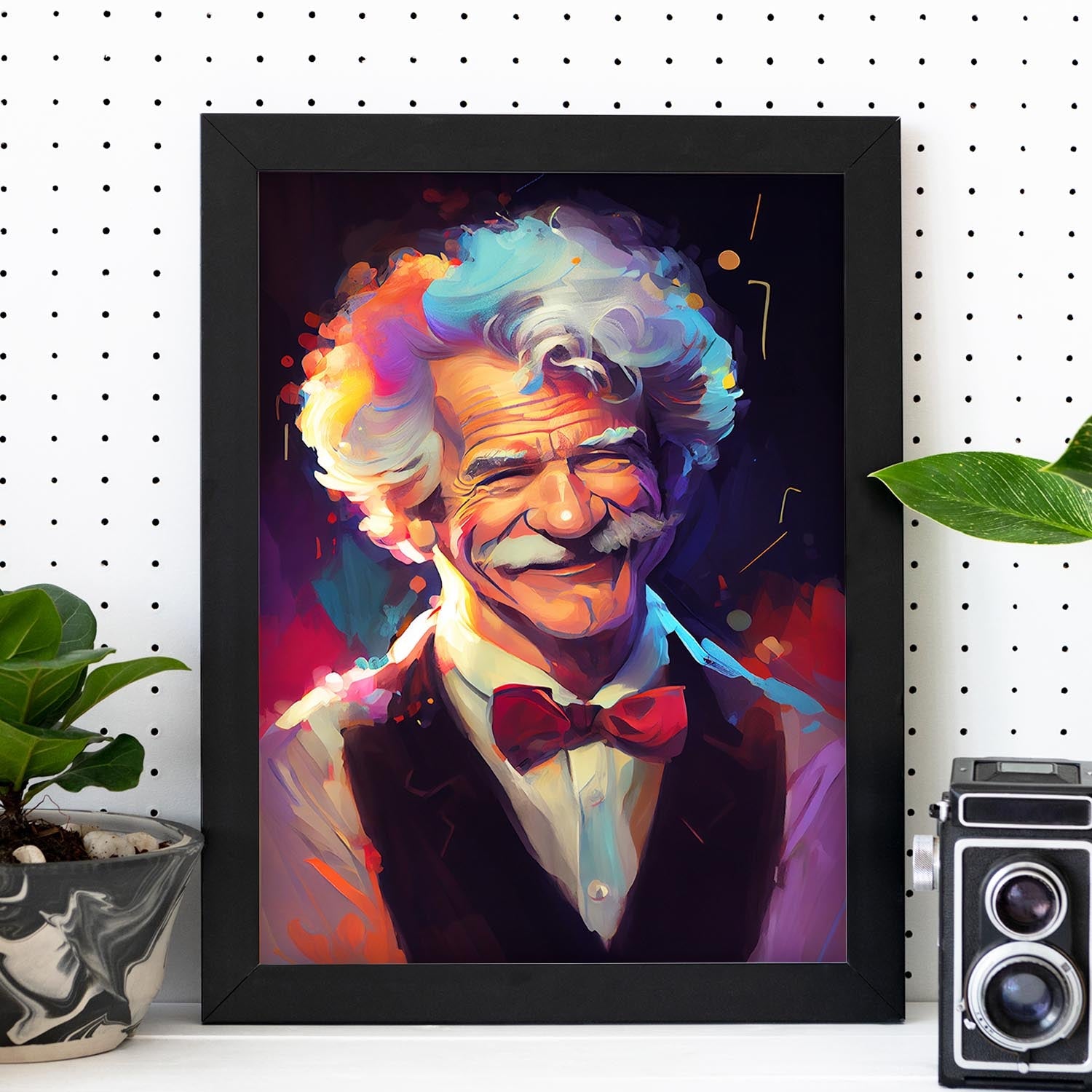 Nacnic Mark Twain sonriente de figura dinámica de estilo Pixar. Estampados de arte de pared estético para el diseño de dormitorio o sala de estar.-Artwork-Nacnic-Nacnic Estudio SL