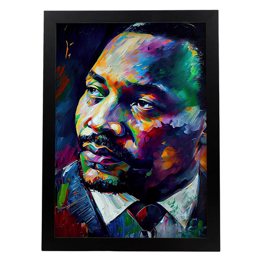 Nacnic Martin Luther King Jr. Pintura al óleo Strokes co.-Artwork-Nacnic-A4-Sin marco-Nacnic Estudio SL