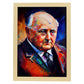 Nacnic Mikhail Gorbachev Pintura al óleo Pincel Strokes Colorfu. Estampados de arte de pared estético para el diseño de dormitorio o sala de estar.-Artwork-Nacnic-A4-Marco Madera clara-Nacnic Estudio SL