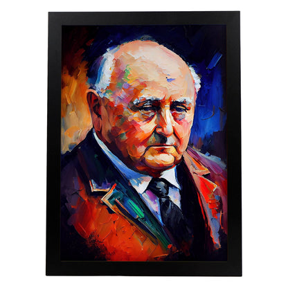 Nacnic Mikhail Gorbachev Pintura al óleo Pincel Strokes Colorfu. Estampados de arte de pared estético para el diseño de dormitorio o sala de estar.-Artwork-Nacnic-A4-Sin marco-Nacnic Estudio SL