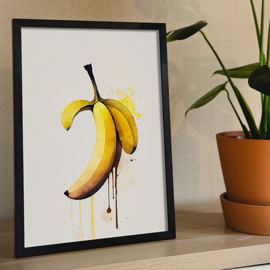 Nacnic minimalist Banana. Aesthetic Wall Art Prints for Bedroom or Living Room Design.-Artwork-Nacnic-A4-Sin Marco-Nacnic Estudio SL