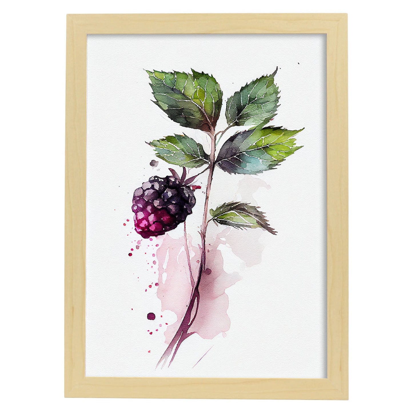 Nacnic minimalist Boysenberry. Aesthetic Wall Art Prints for Bedroom or Living Room Design.-Artwork-Nacnic-A4-Marco Madera Clara-Nacnic Estudio SL