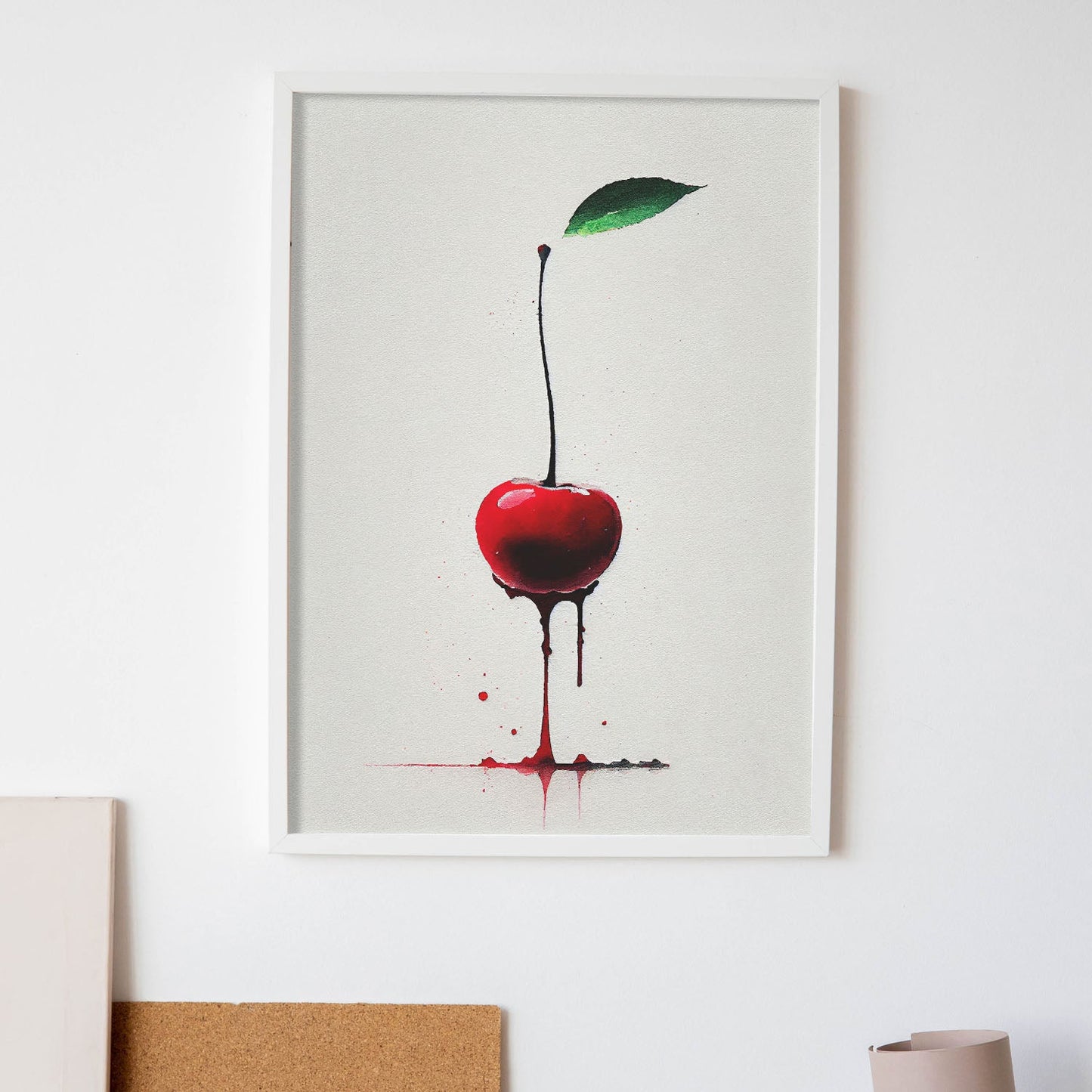 Nacnic minimalist Cherry_2. Aesthetic Wall Art Prints for Bedroom or Living Room Design.-Artwork-Nacnic-A4-Sin Marco-Nacnic Estudio SL