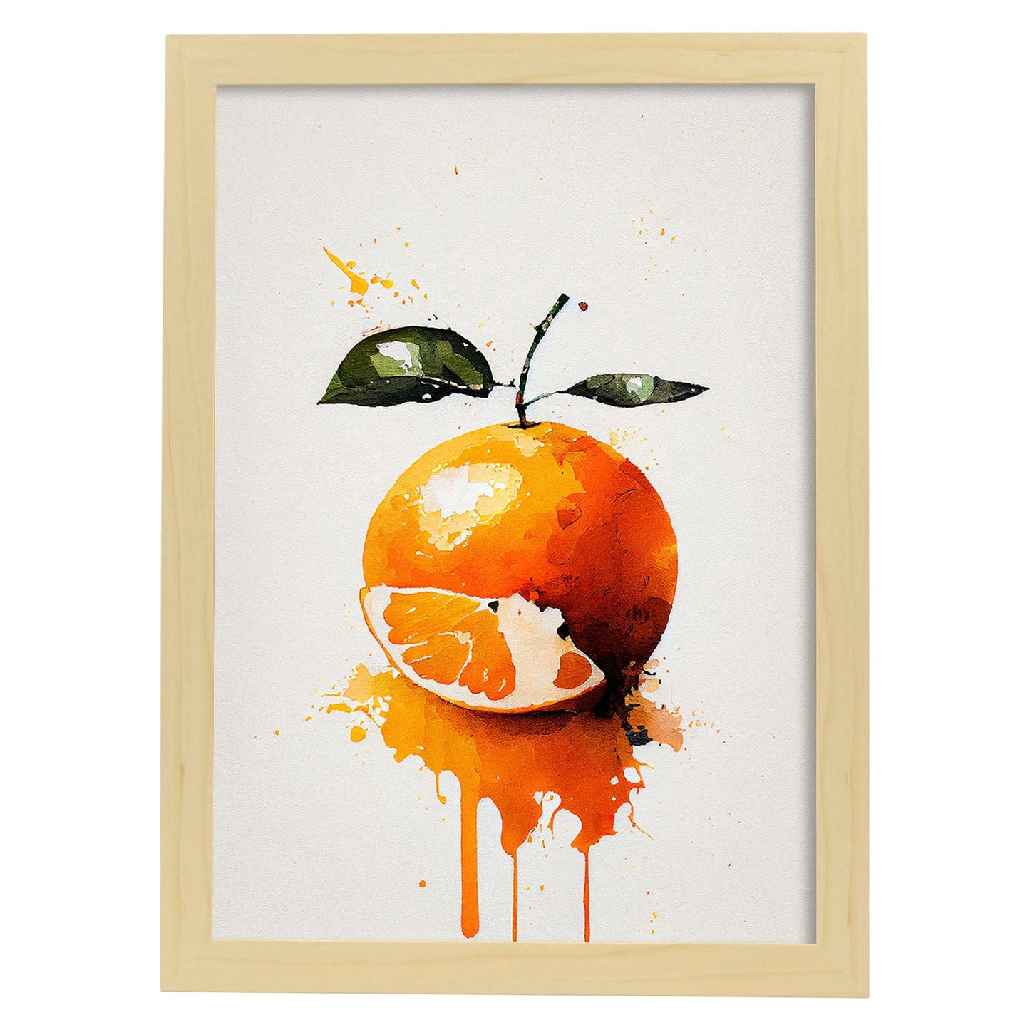 Nacnic minimalist Clementine. Aesthetic Wall Art Prints for Bedroom or Living Room Design.-Artwork-Nacnic-A4-Marco Madera Clara-Nacnic Estudio SL