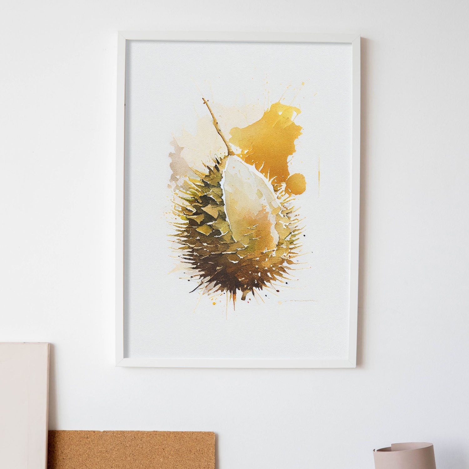 Nacnic minimalist Durian. Aesthetic Wall Art Prints for Bedroom or Living Room Design.-Artwork-Nacnic-A4-Sin Marco-Nacnic Estudio SL